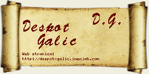 Despot Galić vizit kartica